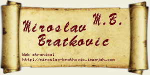 Miroslav Bratković vizit kartica